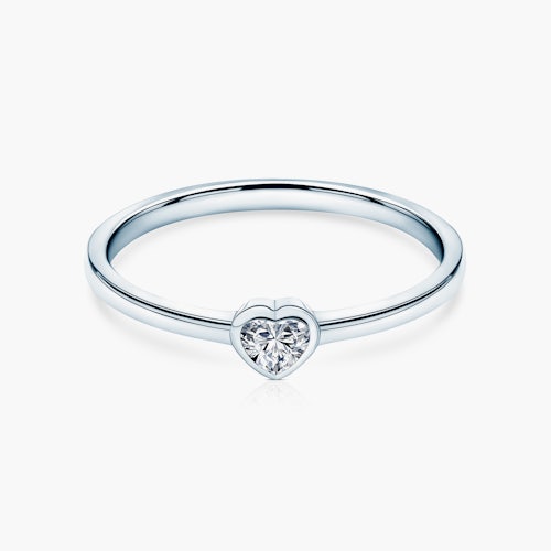 Pierścionek zaręczynowy Pure: białe złoto, diament w szlifie serce